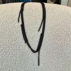 Diesel Black Triple Strand Chain Necklace